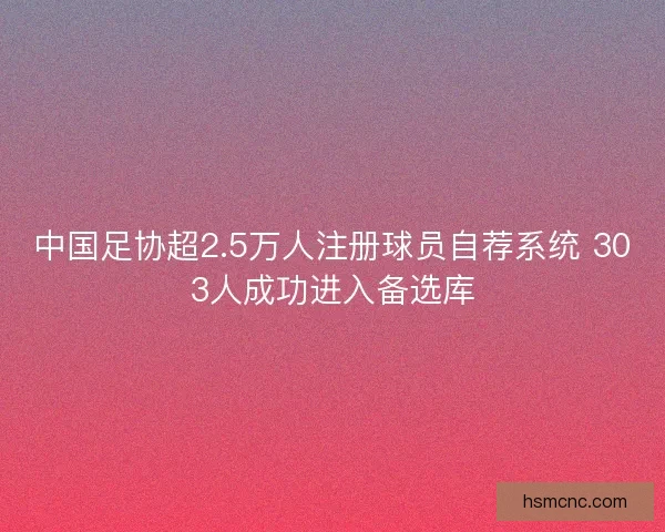 中国足协超2.5万人注册球员自荐系统 303人成功进入备选库 中国足协超2.5万人注册球员自荐系统 303人成功进入备选库
